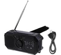 Fangxuee Radio Meteorológica de Emergencia FM/Am, Radio Portátil con Generador de Manivela, Linterna Solar de 1200 MAh para Acampar Al Aire Libre.