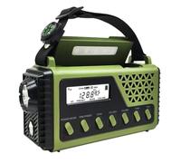 Fangxuee Radio Solar de Manivela, Cargador Portátil de Radio de Emergencia, Linterna, Reloj, Alerta SOS para Supervivencia en Casa, Al Aire Libre, Camping.