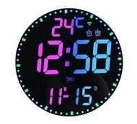 Fangxuee Reloj Electrónico Digital con Calendario, Reloj de Pared, Decoración para Sala de Estar, Reloj Inteligente Colorido A