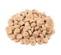 Fangxuee Ruedas de Madera, 100 Unidades, 1,18 Pulgadas, con Banda de Rodadura y Orificio de 0,14 Pulgadas, Ideales para Proyectos de Bricolaje.