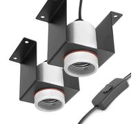 Fangxuee Soporte de Cerámica para Lámpara de de Reptiles, Soporte para Terrarios, Accesorio de Iluminación, Bombilla No Incluida, Paquete de 2, Enchufe de la UE