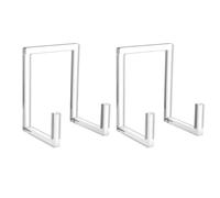 Fangxuee Soporte para Platos de Exhibición, Soporte Cuadrado de Acrílico Transparente, Caballete de Mesa para Marcos de Fotos, Caballete para Libros, Paquete de 2