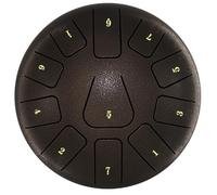 Fangxuee Tambor de Lengua de Acero de 8 Pulgadas, Pandereta de 11 Notas con y Selecciones de Dedos para Meditaciones Instrumento de Pandereta H