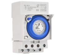 Fangxuee Temporizador Mecánico Analógico SUL181h para Riel DIN, Programable Durante 30 Minutos, CA 110 V-230 V, 24 Horas.