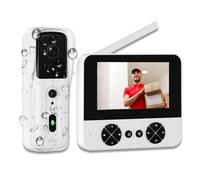 Fangxuee Timbre con Cámara Sin WiFi Ni Aplicación, Videoportero con Audio Bidireccional y Detección de Movimiento PIR.