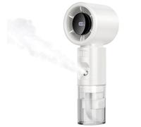 Fangxuee Ventilador Nebulizador Portátil de Mano, Mini Turbo Recargable con 5 Velocidades y Pantalla LED para Exteriores y Viajes.