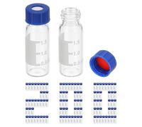 Fangxuee Vial de Muestreador Automático de 2 Ml, Viales de HPLC/ 9-425, Viales Transparentes de Laboratorio, Viales de Muestra, Tapa de Rosca, de Escritura, 200 Piezas