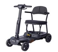 FANGZHL Eléctrico Plegable Andador para Ancianos con Dos Baterías Extraíbles Ligero Y Plegable Homologado para Aerolíneas para Personas Mayores Black