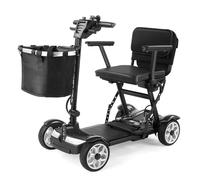 FANGZHL Scooter De Movilidad Eléctrica De 4 Ruedas,Scooter De Movilidad Plegable,Material De Aleación De Aluminio,Carga 100 Kg,con Cargador Y Cesta Incluidos A