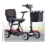 FANGZHL Scooter Eléctrico de 4 Ruedas, Plegable, Ligero, Deportivo, Aleación de Aluminio