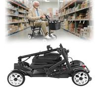 FANGZHL Scooters para Personas Mayores,Scooter De Movilidad De Viaje con Motor De 4 Ruedas,Scooter De Movilidad Plegable,con Batería De Litio Extraíble De 20 AH,Apto para Personas Mayores Black