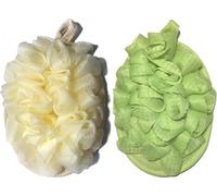 Fangzichen 2 manoplas de baño exfoliantes para hombres y mujeres, esponja de lufa, cepillo de malla de baño, limpiador de ducha, elimina la piel muerta, 5 x 7 pulgadas