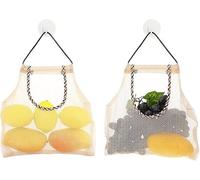 Fangzichen Bolsas de malla de almacenamiento colgantes, 2 unidades, de nailon, reutilizables, portátiles, bolsas de malla, bolsas colgantes para cebollas y patatas