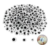 FANGZIDM 300 Piezas Ojos de Juguete Autoadhesivos 4mm -10mm para Bricolaje Scrapbooking Accesorios