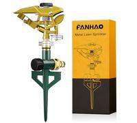 FANHAO Aspersor de Impacto con Base de Espiga Metálica, Sistema de Riego Impulsos, Que alcanza hasta 540 m², Ajustable y de Amplia Cobertura de 360 Grados