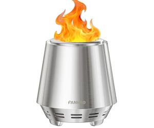 FANHAO Brasero Exteriores, Brasero sin Humo SUS304 Acero Inoxidable Mini Chimenea de Mesa Cesta para Fuego Barril de Fuego con Soporte Bolsa de Almacenamiento, Apto para Acampar y Uso al Aire Libre
