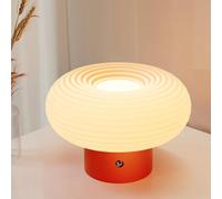 FANHAO Lámpara de Mesita de Noche Táctil,4000mAh Lampara de Mesa Inalambrica Recargable de Seta para El Dormitorio,3 Colores Regulable,Lampara Mesita Noche PequeñA Lámpara Moderna para Regalos