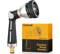 FANHAO Pistola Manguera Jardin Alta Presión, Pistola Metálica con Manguera de Jardín con 8 Patrones de Pulverización, Control de Pulgar, Válvula de Encendido y Apagado para Riego de Jardines