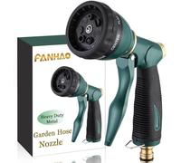 FANHAO Pistola Manguera Jardin con 7 Patrones, 100% Resistente de Metal Manguera de alta Presión Pistola de Aleación de Zinc para el Riego de Plantas, Lavado de Coches y Mascotas