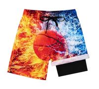 Fanient - Bañador para niño con forro de compresión, 2 en 1 de secado rápido y bolsillos, ideal para surf y playa, de 7 a 18 años, Baloncesto, 7-8 años