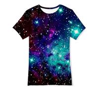 Fanient Camiseta para niños Camisetas para niñas Camisas con Estampado de Dinosaurio Galaxy Camiseta Estilo Callejero Todos los días 9-12 años M