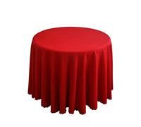 FANIVIN Poliéster Mantel Redondo Familia Hotel Conferencias Oficina Banquete Dodas Modelo Sencillo Lavable a Máquina Rojo Diámetro 180cm