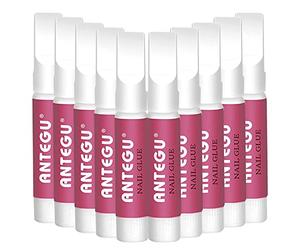Fanjuanlan 10pcs Adhesivo de pegamento super fuerte y 1pcs Lima de uñas, calidad profesional, ideal para arte acrílico postizo