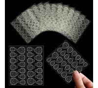 Fanjuanlan 11 Hojas/264 PiezasAdhesivo de Pegamento para Uñas Doble Cara, Uñas Postizas Autoadhesivas Adhesivo Transparentes, Adhesivo de Gelatina Impermeable y Transpirable para uñas Postizas