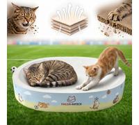 FANJUN-AMTECH Almohadilla rascadora para gatos de fútbol, cuenco rascador de fibra vegetal de alta densidad sin ensuciar, deja de comer escombros, reduce la limpieza, cama redonda duradera para gatos