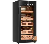 FANKAI Armario eléctrico, humidificador de puros con sistema de control de temperatura y humedad, refrigerador de refrigeración de 105 litros de hasta 900 puros, estantes de madera de cedro, pantalla