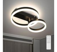 FANLG Lampara techo Regulable 3000K-6000K, Moderno Plafon Led Techo, Lámpara techo dormitorio 22W Lampara led techo para salón Balcón Cocina Pasillo Habitación infantil,Negro