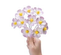 FANLUTYIN Ceramic Flower Bouquet Set of 10 Handmade Ceramic Roses Simulated Flowers Floral Decorations, Creative Gifts for Flora Home Decor (Purple Violet, 10 Inch (Pack of 10))
