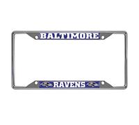 FANMATS 15531 Baltimore Ravens Chrome Metal License Plate Frame, Team Colors, 6.25in x 12.25in
