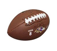 FANMATS Baltimore Ravens Lamar Jackson Player Edition Baltimore Ravens - Balón de fútbol de Piel, 13,34 x 13,34 x 20,3 cm, Material de Cuero Compuesto, Logotipos del Equipo en Relieve