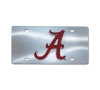 FANMATS NCAA Alabama Crimson Tide Plato de matrícula fundida, Cromado, 6 x 12 Pulgadas