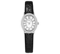 FANMIS Reloj analógico pequeño vintage para mujer, bisel ovalado de diamante, fácil de leer, números arábigos, reloj de cuarzo para mujer, relojes clásicos de vestir con correa de cuero, Negro