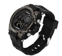 FANMIS Reloj deportivo para hombre, resistente al agua, militar, multifunción, táctico, digital, LED, electrónico, fecha, cara grande, alarma, cronómetro, cuenta regresiva para hombre, Negro Negro