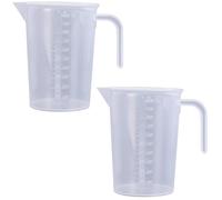 FANNAS 2 Piezas Vaso Medidor Plastico 1000ML, Transparente Jarra Medidora Plastico Copa de Medición con Escala, Adecuado Para Mediciones en Laboratorios de Cocina