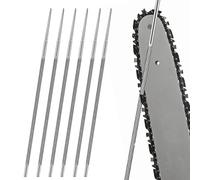 FANNAS 6 Piezas Lima de Motosierra, Lima Redonda, para Afilado de Motosierra, Lima para Afilar Cadena Motosierra, Afilar Motosierra Manual, para Reparar y Afilar Cadenas de Sierra (4 mm)
