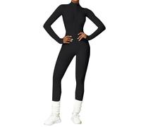 FannBiatty Mono de Yoga Mujer Manga Larga Tracksuit Deportivo con Cremallera Invierno Traje Una Pieza Jumpsuit Sexy Elásticos Body Overol Traje Gimnasio Entrenamiento Fitness Running Pilates