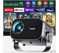 FANNOTTI Proyector inteligente con WIFI y Bluetooth, Proyector portátil 800ANSI nativo 1080P Aplicaciones integradas, Keystone automático y proyector de película de enfoque eléctrico para cine en casa