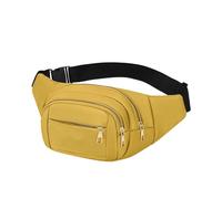 Fanny Pack, ajustable impermeable con múltiples bolsillos | Riñonera para correr y mujeres | Para paseos al aire libre, escalada, ciclismo de montaña, camping, viajes y vacaciones, gimnasio, Amarillo