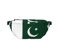 Fanny Pack Banderola Bandera-Bandolera - Bolsa bandolera versátil para hombres y mujeres con bolsillos con cremallera, ideal para viajes, correr, negro, talla única