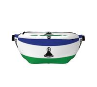 Fanny Pack Flag of Lesotho - Riñonera cruzada versátil para hombres y mujeres con bolsillos con cremallera, ideal para viajes, correr, color negro, talla única