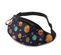Fanny Pack para Hombres Mujeres, Childish Cute Solar System Riñonera con Cinturón Ajustable Sling Pocket Crossbody Bandolera Pecho Bolsa para Viajar Senderismo Ciclismo Correr