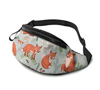 Fanny Pack para Hombres y Mujeres, Forest Fox Riñonera con cinturón Ajustable Sling Pocket Crossbody Shoulder Bag Chest Bag para Viajar Senderismo Ciclismo Correr