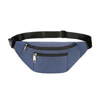 Fanny Pack para hombres y mujeres, moda impermeable paquetes de cintura con cinturón ajustable, bolsa casual para viajes deportes correr (azul oscuro)