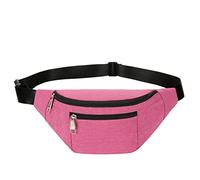 Fanny Pack para hombres y mujeres, moda impermeable paquetes de cintura con cinturón ajustable, bolsa casual para viajes deportes correr (rosa)