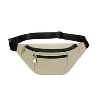 Fanny Pack para hombres y mujeres, moda impermeable paquetes de cintura con cinturón ajustable, bolsa casual para viajes deportes correr (Beige)