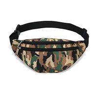 Fanny Pack para hombres y mujeres, moda impermeable paquetes de cintura con cinturón ajustable, bolsa casual para viajes deportes correr (camuflaje marrón)